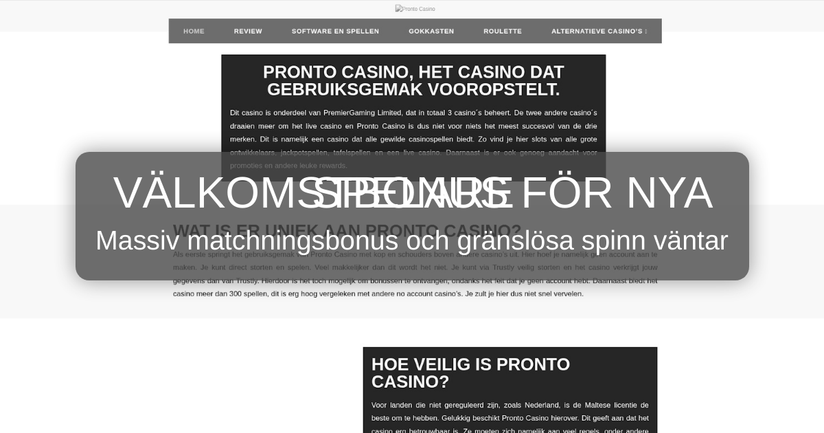 Pronto Casino för svenska spelare